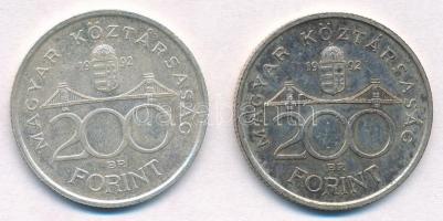 1992. 200Ft Ag "MNB" (2x) T:2
