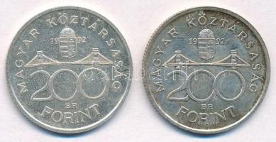 1992. 200Ft Ag "MNB" (2x) T:2
