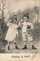 5 db futott újévi üdvözlőlap