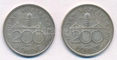 1992. 200Ft Ag "MNB" (2x) T:2