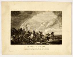 XVII. sz. P. Wouwermans - I. Wachsmouth: Cavaliers on Maraude. Rézmetszet, papír / Etching 32x25 cm