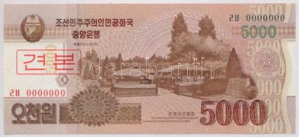 Észak-Korea 2013. 5000W MINTA felülbélyegzéssel T:I North Korea 2013. 5000 Won with SPECIMEN overprint C:UNC