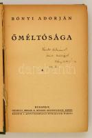 Bónyi Adorján: Őméltósága. Vándor Kálmán (1898-1949) író, újságírónak szóló dedikálással. Az író ex ...