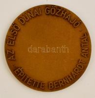Carolina 1817 az első dunai gőzhajó. Építette Bernhardt Antal. Bronz emlékérem d:6 cm