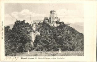 Zboró, Zborov; várrom, II. Rákóczi Ferenc egykori lakóhelye. Divald Adolf kiadása / castle ruins