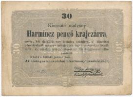 1849. 30kr Kossuth bankó T:III,III- Adamo G103