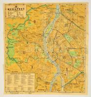 cca 1930 Budapest térképe, a hajtások mentén szakadásokkal, 47,5×44 cm