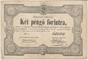 1849. 2Ft Kossuth bankó T:III,III- Adamo G108