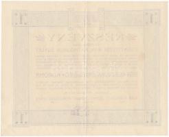 Csanytelek 1910. "Csanyteleki Róm. Katholikus Egylet" részvénye 1K értékben, bélyegzéssel ...