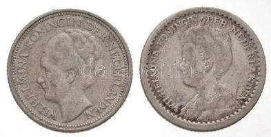 Hollandia 1917. 10c Ag + 1935. 10c Ag I. Vilma T:2-,2 Netherlands 1917. 10 Cents Ag + 1935. 10 Cents Ag Wilhelmina I C:VF,XF