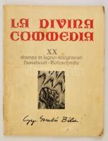 Dante Alighieri: La Divina Commedia. Kolozsvár, 1976, Dacia. Gy. Szabó Béla 20 db fametszetével. Papírkötésben, 44x34 cm
