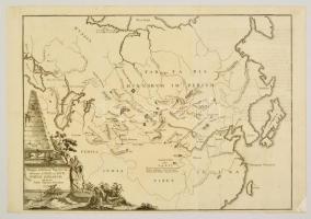 cca 1760 Mappa exhibens populos interioris Asiae et Hunnorum imperium ab anno ante natum Christum CCX, rézmetszet, papír, paszpartuban, 52×35 cm