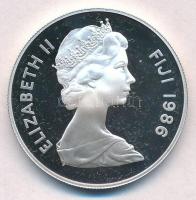 Fidzsi 1986. 10D Ag "Fidzsi-i béka" T:PP ujjlenyomat, felületi karc
Fiji 1986. 10 Dollars...