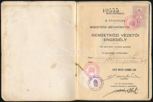 1937 a Királyi Magyar Automobil Club fényképes nemzetközi vezetői engedélye