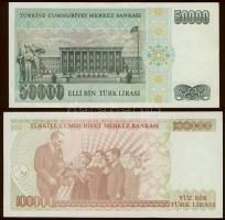 Törökország 1989. 50.000L T:II+ Csak egyszer hajtva! +1997. 100.000L T:I