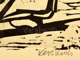 Olvashatatlan jelzéssel: Halászok. Linó, papír, 30×23 cm