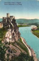 Sztrecsnó, Sztrecsény, Strecno (Tátra); Vágvölgy, várrom / valley of River Vah, castle ruins