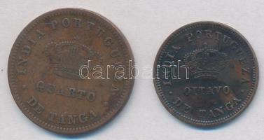 Portugál India 1881. 1/8t Cu + 1884. 1/4t Cu "I. Lajos" T:2
Portuguese India 1881. 1/8 Ta...