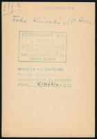 cca 1932 Kinszki Imre (1901-1945) budapesti fotóművész  ,,Tükröződés"című vintage alkotása, pec...