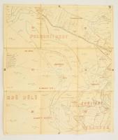 cca 1910 Zugliget, János-hegy, Pozsonyi-hegy környékének térképe, vászonra kasírozva, 47x40 cm