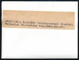 cca 1940 Budapest, Tabán, Horgony utcai részlet, 1902. évi felvétel későbbi nagyítása, Kertész Aba (...