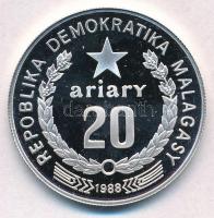 Madagaszkár 1988. 20A Ag "Lemúr" T:PP ujjlenyomat, felületi karc
Madagascar 1988. 20 Aria...