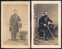cca 1856 Simonyi pesti fényirdájából 2 db vizitkártya méretű fénykép, 10,5x6,5 cm
