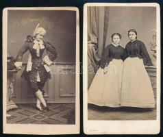 cca 1857 Simonyi pesti fényirdájából 2 db vizitkártya méretű fénykép, 10,5x6 cm