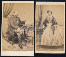 cca 1859 Simonyi és Mayer pesti műterméből 2 db vizitkártya méretű fénykép, 10,5x6,5 cm