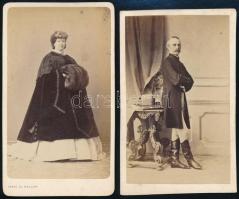 cca 1859 Pesky Ede és Canzi-Heller pesti műterméből 2 db vizitkártya méretű fénykép, 10,5x6 cm