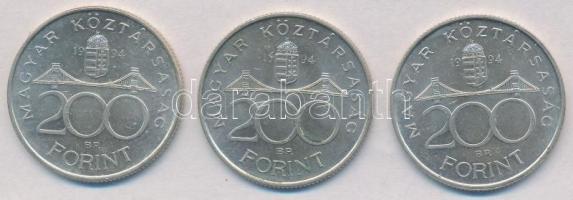 1994. 200Ft Ag "Deák" (3x) T:2