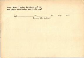 Sopron, Oedenburg; Várostorony. Hátoldalon: Kelt Trianon XX. évében, irredenta (fa)