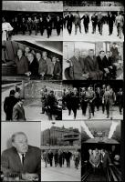 1972. július 4. Budapest, Kádár János látogatása és utazása a metrón, 13 db vintage fotó, 9x14 cm