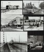 cca 1965 Villamosok Budapesten, 3 db szabadon felhasználható, vintage negatív, + 6 db vintage fényké...