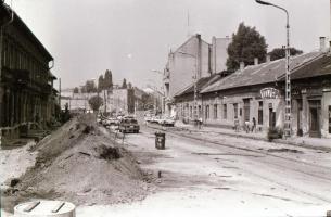 1986. július 30. Budapest, újpesti felfordulás a metró építkezések idején, várostörténeti felvételek...