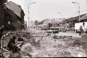 1986. július 30. Budapest, újpesti felfordulás a metró építkezések idején, várostörténeti felvételek...