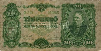 Ungarn, 1929, Banknote, 10 Pengő, Erh.: III