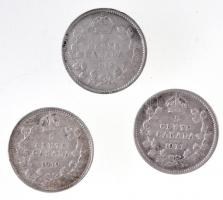 Kanada 1911-1919. 5c Ag "V. György" (3xklf) T:2,2-
Canada 1911-1919. 5 Cents Ag "Geo...
