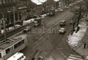 1991. február 11. Budapest, a 24-es villamos balesetének helyszíne, 7 db szabadon felhasználható, vintage negatív, 24x36 mm