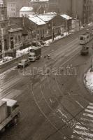 1991. február 11. Budapest, a 24-es villamos balesetének helyszíne, 7 db szabadon felhasználható, vi...