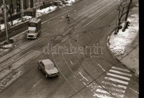 1991. február 11. Budapest, a 24-es villamos balesetének helyszíne, 7 db szabadon felhasználható, vi...