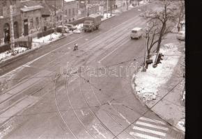 1991. február 11. Budapest, a 24-es villamos balesetének helyszíne, 7 db szabadon felhasználható, vi...