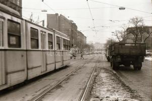 1991. február 11. Budapest, a 24-es villamos balesetének helyszíne, 7 db szabadon felhasználható, vi...
