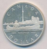 Kanada 1984. 1$ Ag Toronto 150 évfordulója T:1- (eredetileg PP) Canada 1984. 1 Dollar Ag Toronto Sesquicentennial C:AU (originally PP)