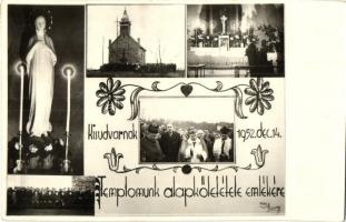 1952 Kisudvarnok, Malé Dvorníky; A templom alapkő letételének emlékére / memorial card when the churchs foundation stone was laid. Art Nouveau, interior, photo (EK)