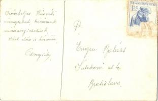 1952 Kisudvarnok, Malé Dvorníky; A templom alapkő letételének emlékére / memorial card when the chur...