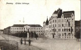 Pozsony, Pressburg, Bratislava; Hidász laktanya / Austro-Hungarian K.u.K. pontooner military barracks (kopott sarkak / worn corners)