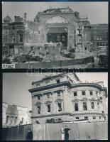 cca 1965 Budapest, a Nemzeti Színház bontása, 4 db vintage fotó + 1 db repró, 8x11 cm és 9x14 cm köz...