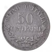 Olaszország 1863M BN 50c Ag "II. Viktor Emánuel" T:2 
Italy 1863M BN 50 Centesimi Ag &quo...