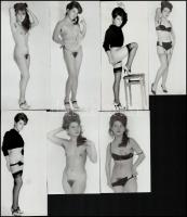 cca 1970 Előjáték, szolidan erotikus felvételek, 7 db vintage fotó, 13x8 cm és 17x8 cm között